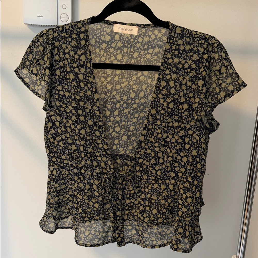 Navy Floral Women's Blouse